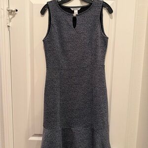 White House Black Market Sleeveless Midi Dress in Charcoal Blue Blend